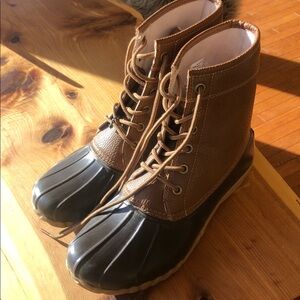 Men's 10 Brown Water Duck Boots rubber and leather. Like new